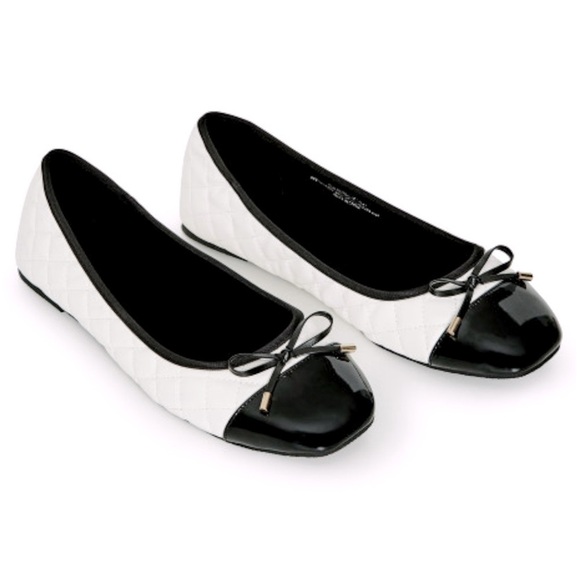 Evans Shoes - EVANS EXTRA WIDE FIT Size 7EEE Ivory Quilted Ballet Flat (SH05)